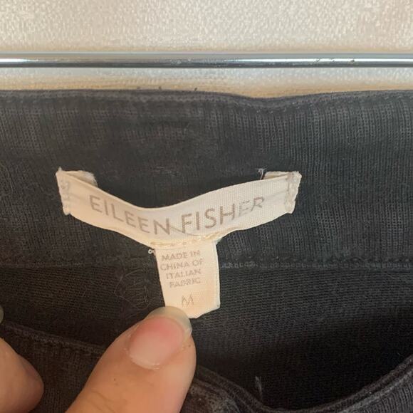 Eileen Fisher womens medium lightweight black jeans straightleg denim cotton - Picture 2 of 8